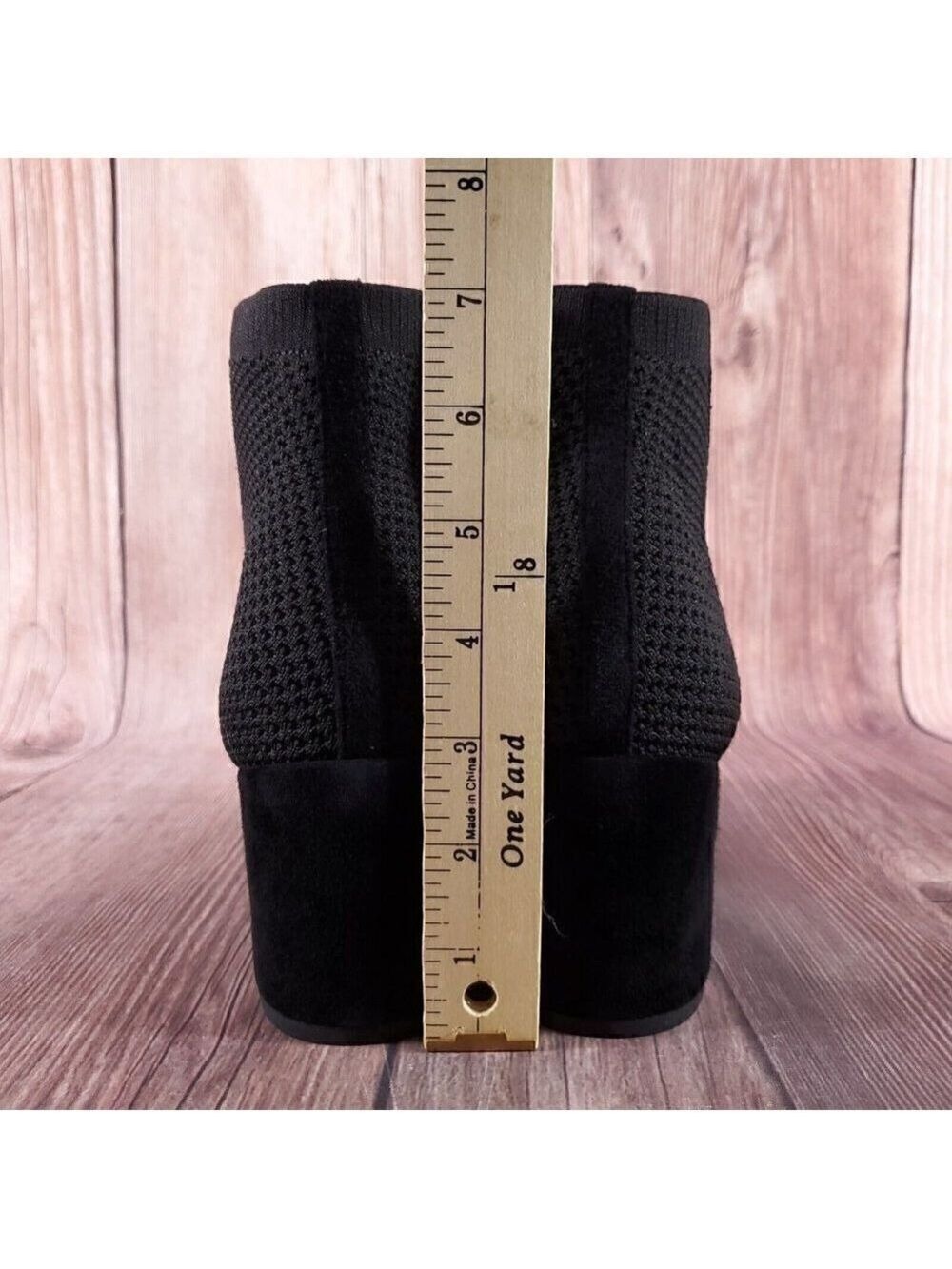 Eileen Fisher Womens Sz 10 Croft Open Toe Stretch Knit Black Ankle Boots Booties - Picture 11 of 13